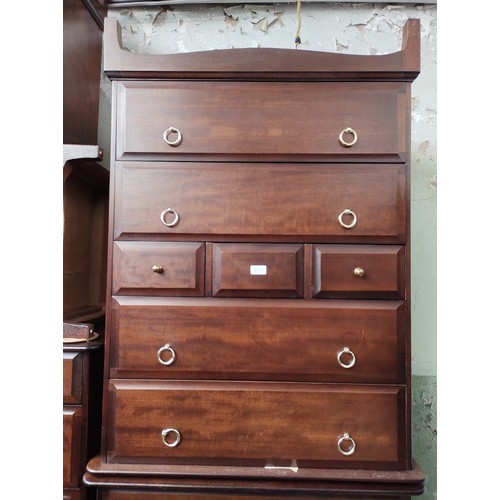 971 - Various items of Stag mahogany furniture; bedside cabinets, three bookcases, lounge unit & four ches... 