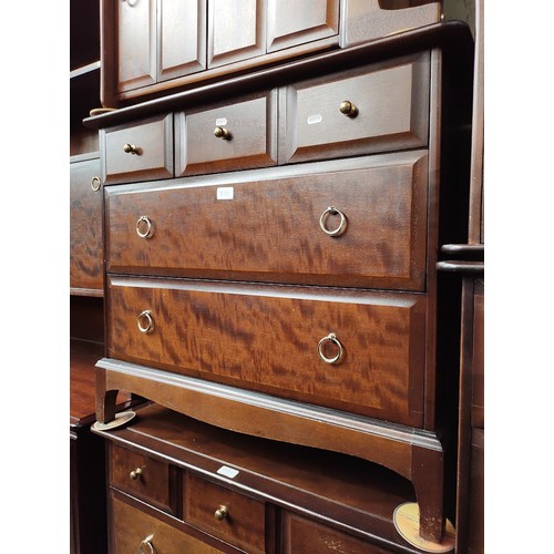 971 - Various items of Stag mahogany furniture; bedside cabinets, three bookcases, lounge unit & four ches... 