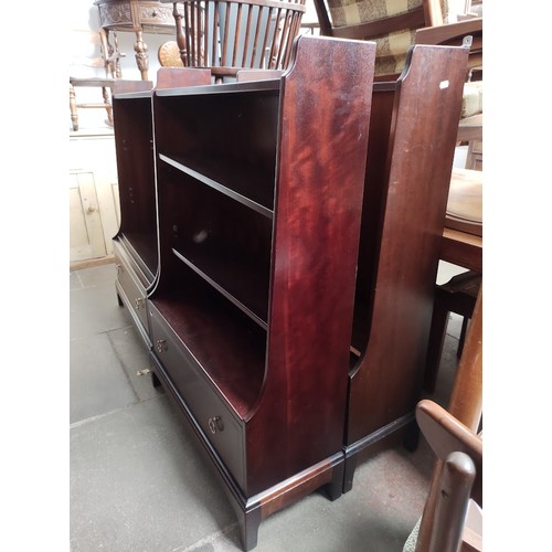 971 - Various items of Stag mahogany furniture; bedside cabinets, three bookcases, lounge unit & four ches... 