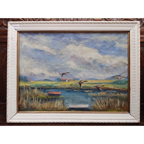 892 - Six 20th century oil paintings, various artists, all framed.