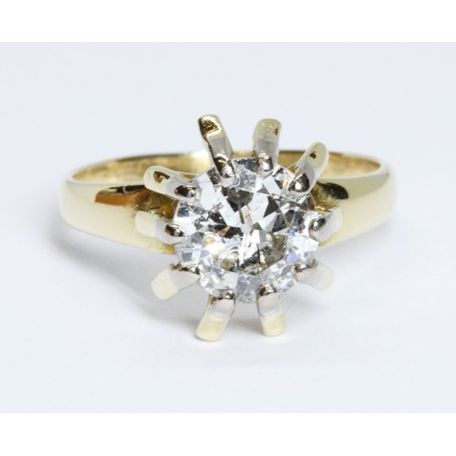 27 - A single stone diamond solitaire ring, the modern round brilliant cut diamond weighing approximately... 