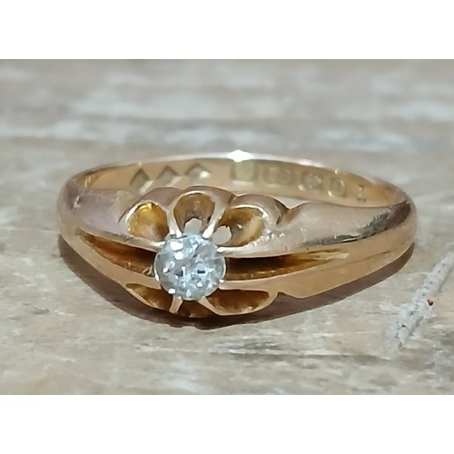 451 - A Victorian single stone diamond ring, hallmarked 18ct gold, Birmingham 1863, gross weight 3.6g, siz... 