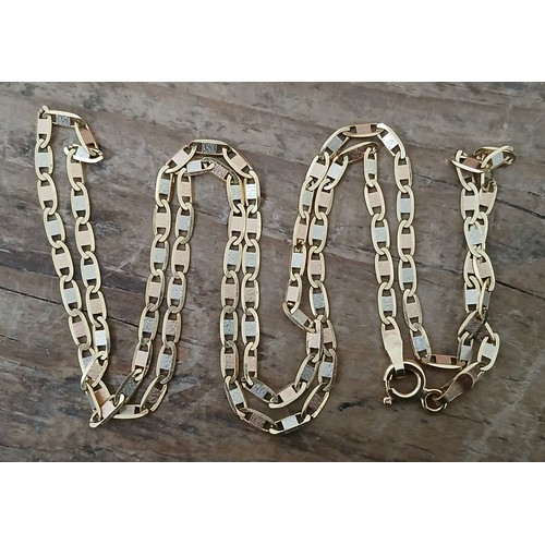 461 - A smooth anchor link chain marked '750', length 52cm, weight 6.1g.