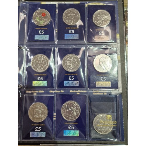 420 - A file of assorted collectable coins in change checker cards comprising of 43 x 50ps (2 x Gruffalo, ... 