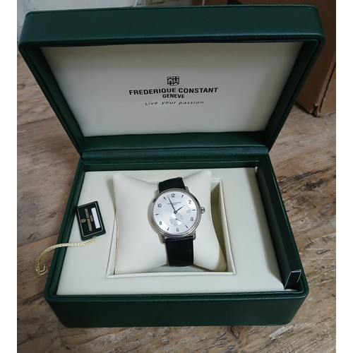 473 - A Frederique Constant stainless steel automatic wristwatch, case diameter 42mm, leather strap, with ... 