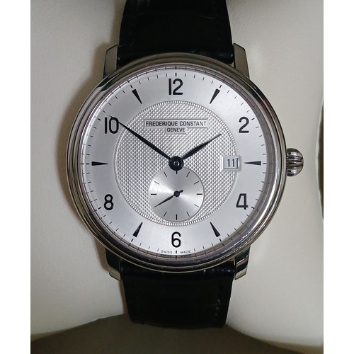 473 - A Frederique Constant stainless steel automatic wristwatch, case diameter 42mm, leather strap, with ... 