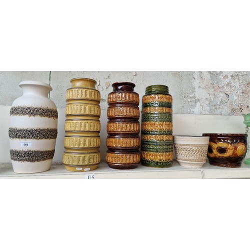 568 - A group of six West German vases/jardinieres.