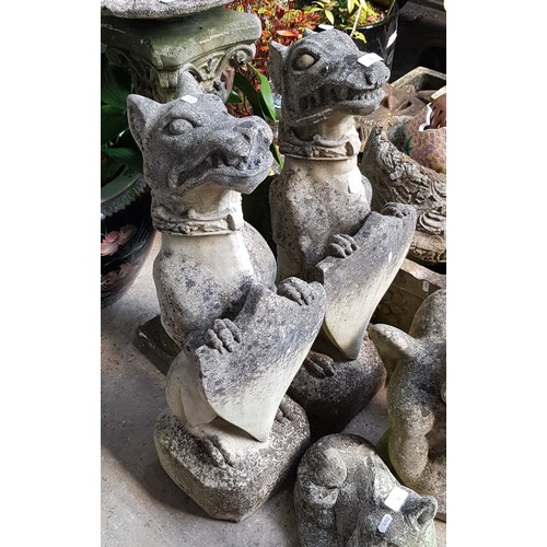 6 - A pair of granite (?) Dogs of Fo - height appx 30 inches (76cm)