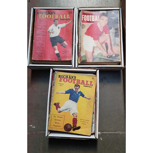 90 - Three boxes of 1950s/60s football Monthly and similar magazines.