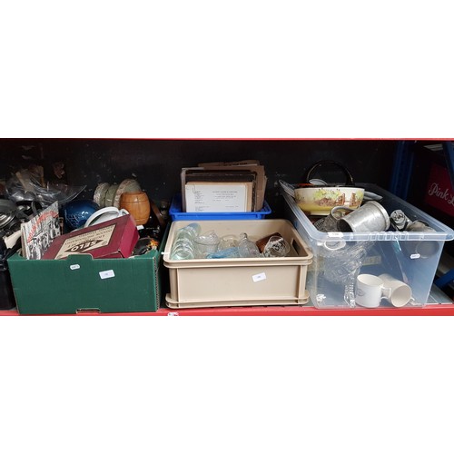 139 - 4 boxes of assorted items including pottery, books etc