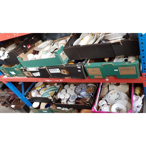 137 - Fourteen boxes of assorted china, pottery & porcelain