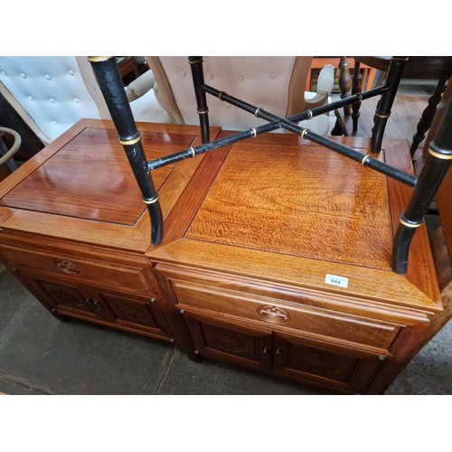 944 - A pair of Chinese hardwood side cabinets.