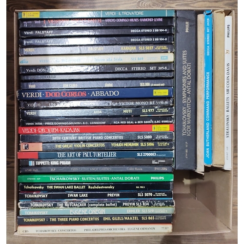 62 - A box of approximately 31 classical LP boxed sets various labels.