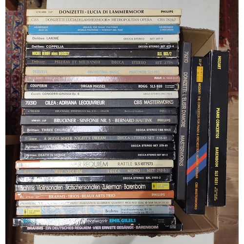 65 - A box of approximately 30 classical LP boxed sets various labels.