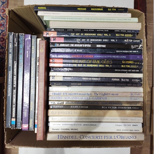 66 - A box of approximately 33 classical LP boxed sets various labels.