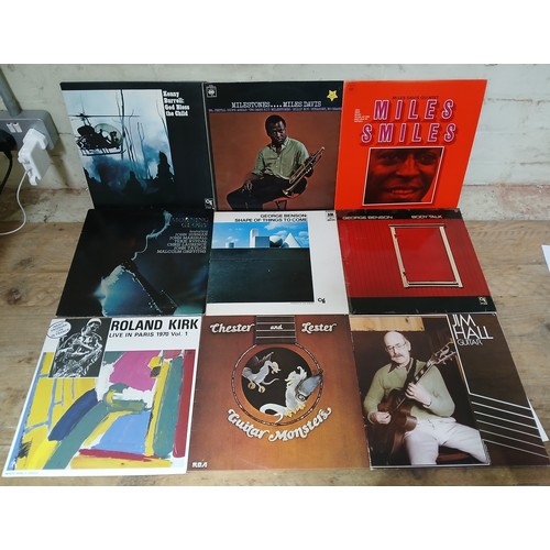 99 - Nine jazz LPs comprising: Kenny Burrell - God Bless the Child, Miles Davis - Milestones and Miles Sm... 