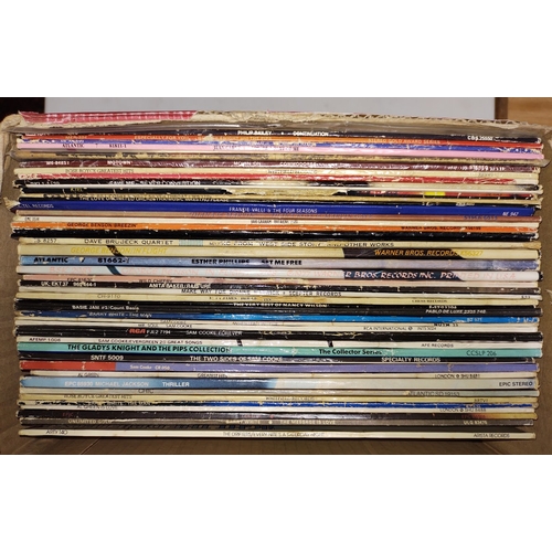 109 - A box of soul & disco vinyl LPs/albums.