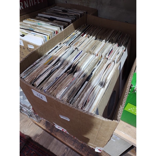 114 - A box of soul, funk & disco 45s.