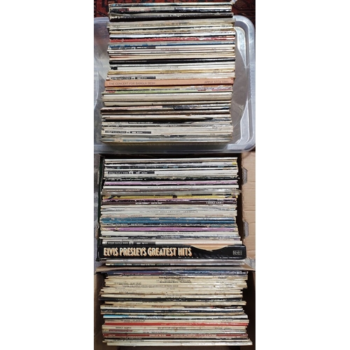 126 - Three boxes of vinyl LP records including Van Morrison, Bob Dylan, Bruce Springsteen, Cream, Neil Yo... 