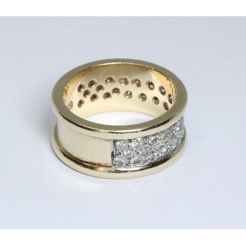 1 - DAVID BURNS: a pave set diamond eternity band, the round brilliant cut diamonds weighing approximate... 