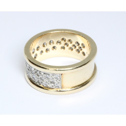 1 - DAVID BURNS: a pave set diamond eternity band, the round brilliant cut diamonds weighing approximate... 