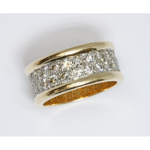 1 - DAVID BURNS: a pave set diamond eternity band, the round brilliant cut diamonds weighing approximate... 