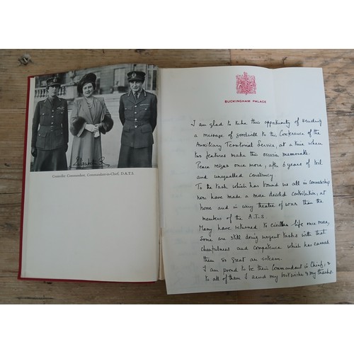 450 - Queen Elizabeth The Queen Mother, an autographed handwritten address regarding the Conference of the... 