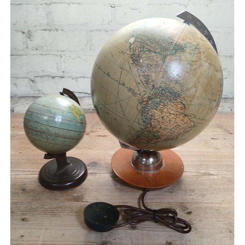 499 - A GRO Globus terrestrial globe and a tin plate globe.