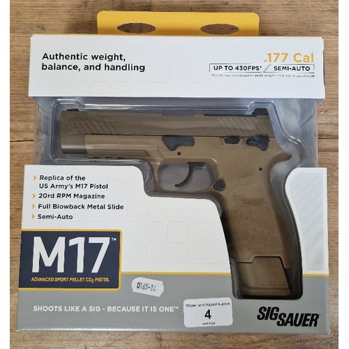 4 - A Sig Sauer M17 .177 calibre Co2 air pistol, serial no.18K08776, 20cm long, in original box with man... 