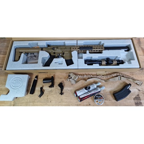 1 - A Sig Sauer semi-automatic SIG MCX .177 calibre Co2 air rifle, serial no.16C04260, air-scope-14x24wr... 