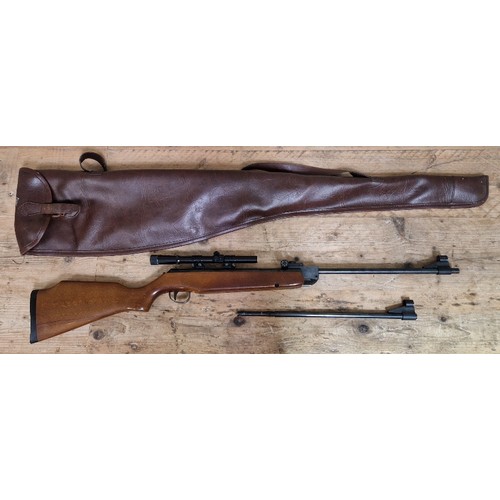 26 - A webley hawk mark II air rifle with .22 calibre & .177 calibre barrels, 106cm long, with Webley 4x1... 