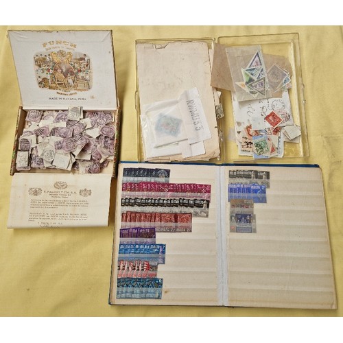 45 - A stamp album together with two small boxes of loose stamps & a united manchester hospitals nurses b... 