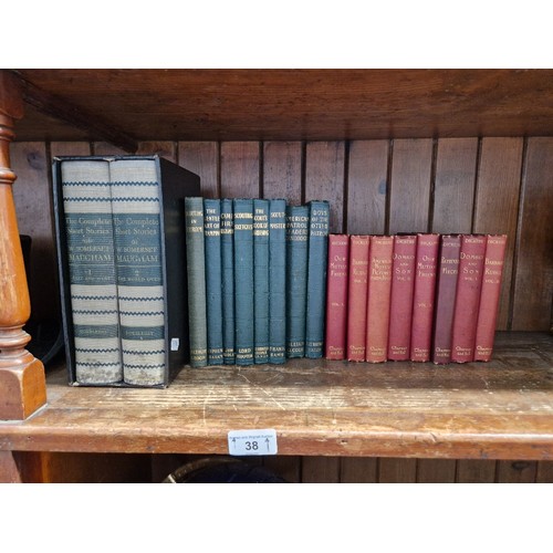 38 - A mixed lot of books including Charles Dickens, Somerset Maugham short stories and seven Scout Book ... 