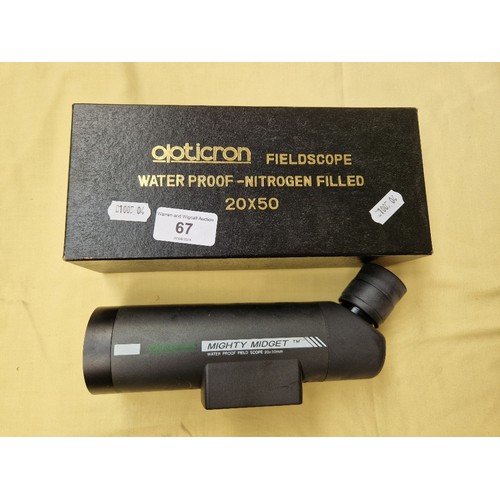 67 - An Opticron Mighty Midget 20x50mm waterproof field scope