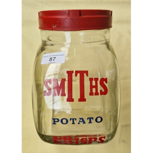 87 - A Vintage Smiths Potato Crisps storage jar