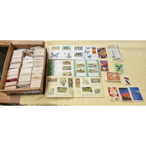 90 - A box of tea/cigarette cards together with collectors cards