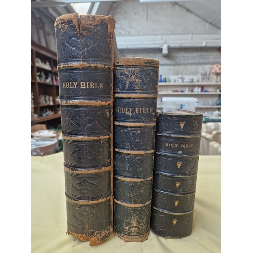 88 - Three antique Bibles to include London, Edinburgh & Glasgow.