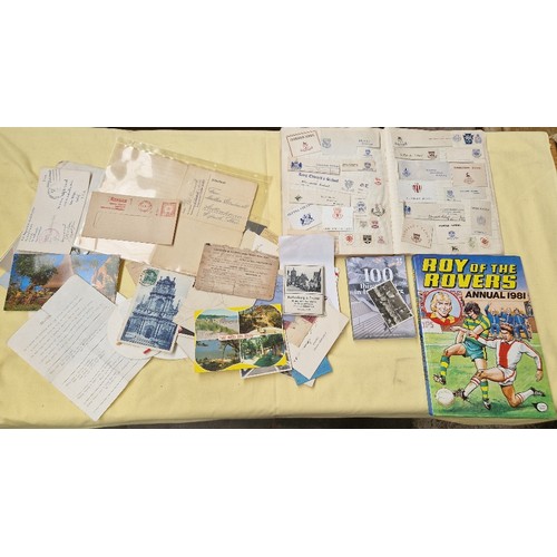 95 - A box of ephemera including an album of letterheads and logos etc