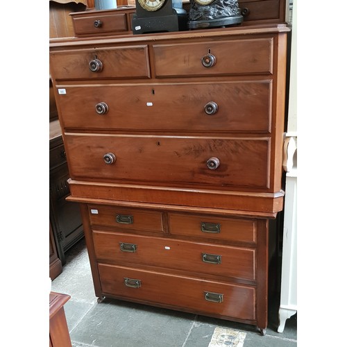 925 - A Victorian mahogany chest of drawers and an Edwardian walnut chest of drawers.