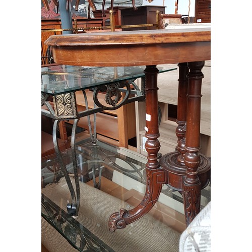 930 - A Victorian inlaid walnut table.