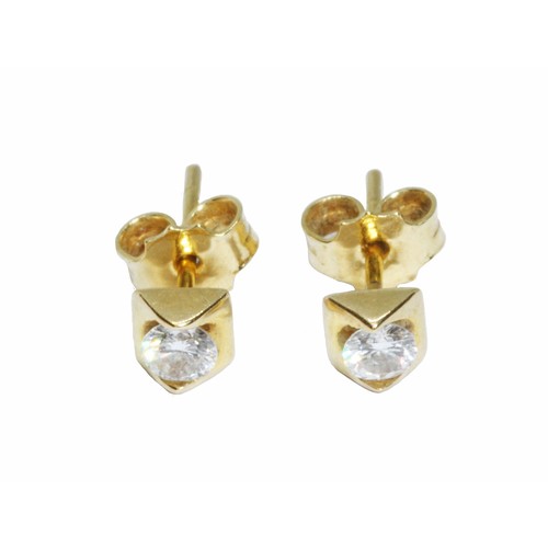 53 - A pair of diamond stud earrings, the round brilliant cut stones weighing approximately 0.24cts in to... 