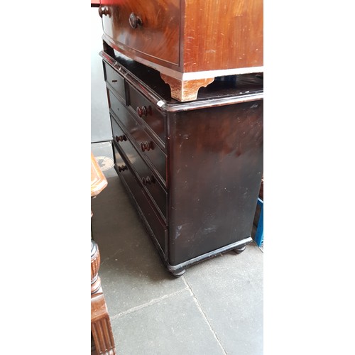 979 - A Victorian stained pine chest of drawers.