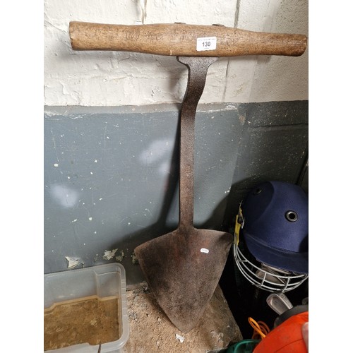 130 - A vintage peat shovel