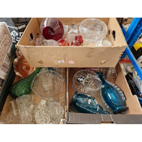 154 - 3 boxes of glass wares