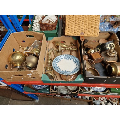 174 - 3 boxes of copper and brass