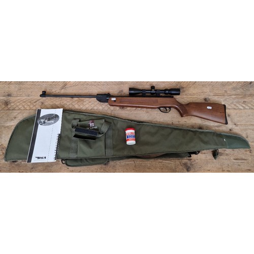 33 - An Edgar Brothers mod 60 S .22 calibre air rifle, 112cm long, serial no.0907 16801 with BSA Essencia... 