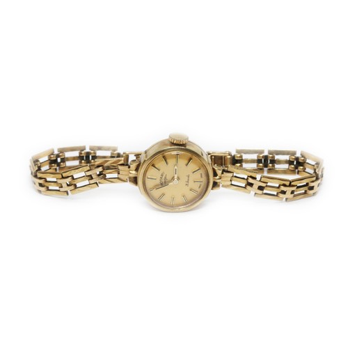 78 - A hallmarked 9ct gold Rotary wristwatch with integrated 9ct gold strap, gross weight 11.7g.