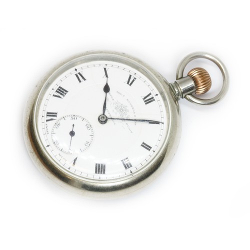 83 - A Thomas Russell & Co pocket watch, screw back marked 'Silvernus', diameter 50mm.