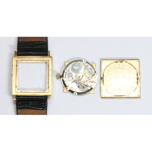 85 - BEUCHE-GIROD: a 9ct gold manual wind dress watch, black dial, case length 26mm (excluding lugs), Hir... 