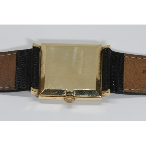 85 - BEUCHE-GIROD: a 9ct gold manual wind dress watch, black dial, case length 26mm (excluding lugs), Hir... 